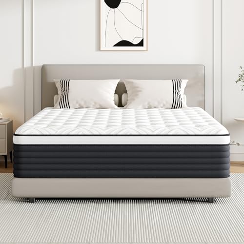 Twin Mattress, 12 Inch Hybrid Memory Foam Mattress in a Box, view 2