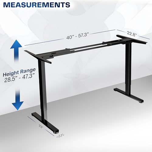 Black Dual Motor Electric Standing Desk Frame, DESK-E-200B, view 4