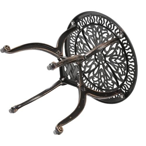 Outdoor Cast Aluminum Side Table Patio Side Table Backyard, Pool, Indoor, Easy Maintenance and Weather Resistant Coffee Table Porch Table Bistro Table (18.5round-Bronzed)