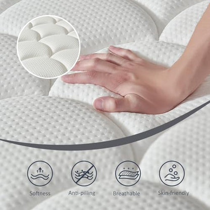 Full Size Mattress, 12 Inch Hybrid Mattress in a Box, Individual Pocket Springs, view 4