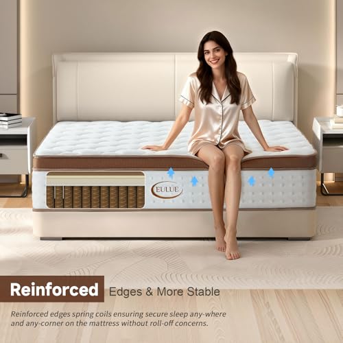 Queen Size Mattress 12 Inch, Hybrid Mattresses in a Box, Medium Firm Individual Pocket Springs Fiberglass Free Breathable and Stress-Relieving CertiPUR-US 80" x 60"