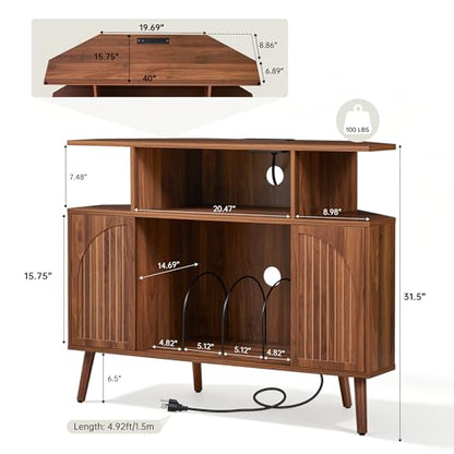 Mid Century Small Corner TV Stand, view 3