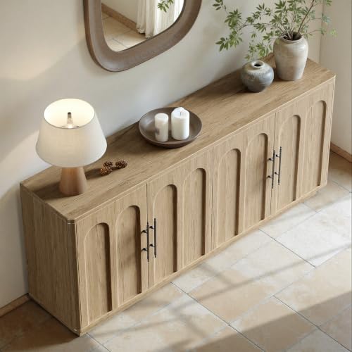 67" Arched Oak Sideboard Buffet Cabinet with Storage, view 4
