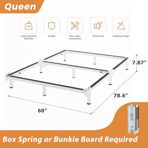 Metal Bed Frame Queen 8 Inches for Box Spring, 9-Legs Support Basics, view 4