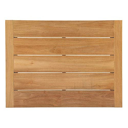 Upland Teak Outdoor Collection | Durable Teak Wood Furniture Set with All-Weather White Cushions | Includes Coffee Table & 2 Armchairs | Ideal for Balcony, Patio, Poolside, Garden