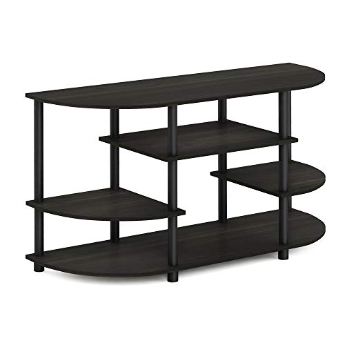 JAYA Simple Design Corner TV Stand, Espresso/Black