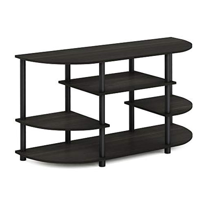 JAYA Simple Design Corner TV Stand, Espresso/Black