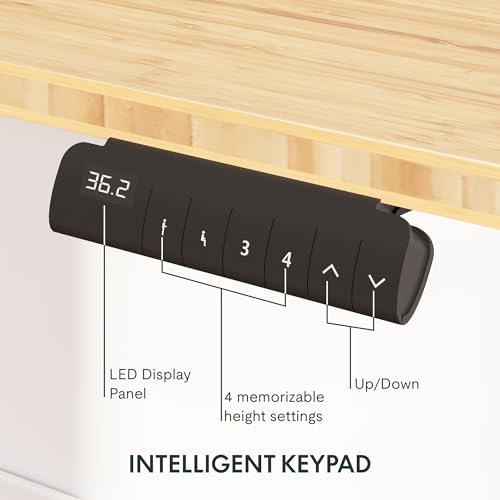 FlexiSpot E6 Bamboo 3-Stage Dual Motor Electric Standing Desk 55 x 28 Sit Stand, view 5