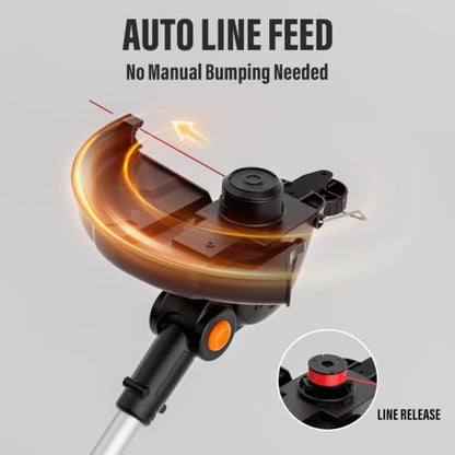 20V 12" Cordless String Trimmer, Electric Weed Wacker & Edger, view 7