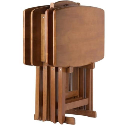 Pemberley Row Solid Wood Teak Snack Table Set Rectangular Oversized, Unassembled, view 5