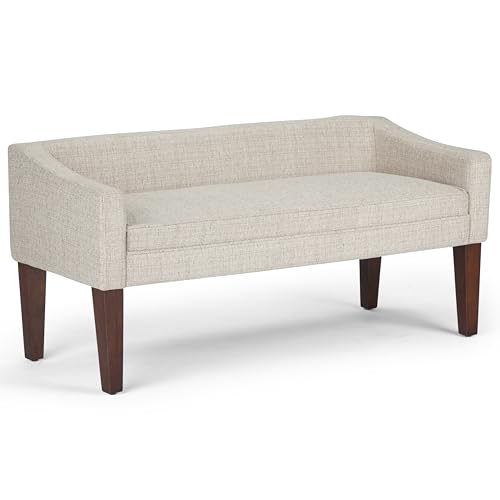Parris Upholstered Bench - 50 inch Wide Upholstered Hallway Seat in Platinum, Contemporary Bench for Entryway or Living Room with Tufted Cushion, Solid Wood Legs and Sleek Profile