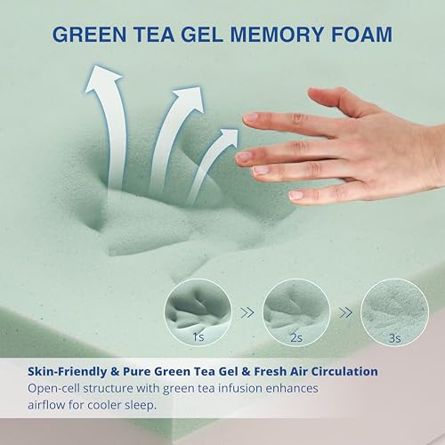 12 Inch Full Mattress,Gel-Infused Green Tea Memory Foam,Medium Firm, view 5