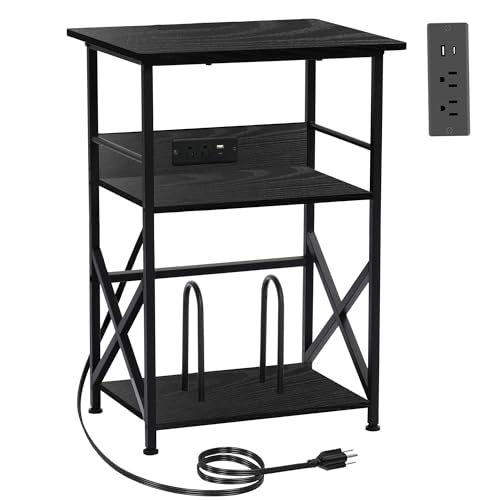 Record Player Stand with Charging Station, view 3