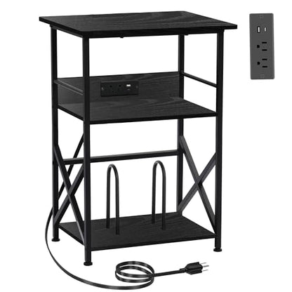 Record Player Stand with Charging Station, view 3