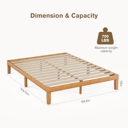 Queen Size Bed Frames, 12 Inch Height Wood Platform Bed Frame, view 3