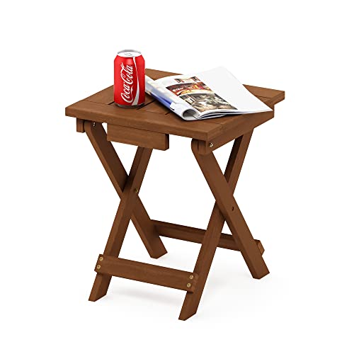 Natural hardwood small outdoor folding table, view 2