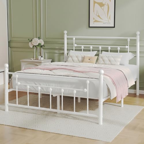 Full Size Metal Platform Bed Frame with Headboard and Footboard, view 4