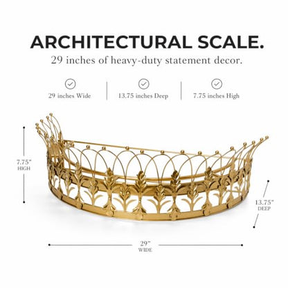 Creative Co-Op Decorative Metal Curtain or Canopy Crown, Gold Finish, view 4