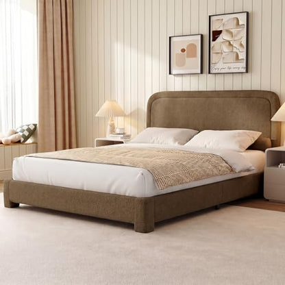 WEUP Queen Size Boucle Bed Frame, view 2