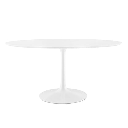 Lippa Oval Dining Table Solid Wood White Finish Modern Kitchen Room Entertaining Home Furniture Quality Stylish Elegant Durable Refined Versatile Contemporary