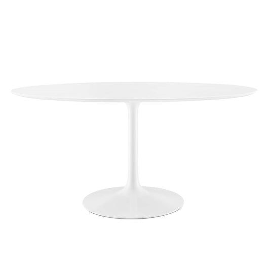 Lippa Oval Dining Table Solid Wood White Finish Modern Kitchen Room Entertaining Home Furniture Quality Stylish Elegant Durable Refined Versatile Contemporary