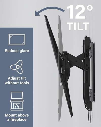 Tilting TV Wall Mount for 46", 90” TVs or 150lbs, view 4