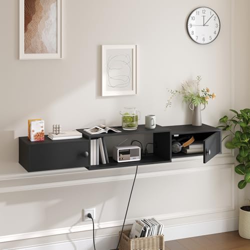 55" Floating TV Stand with Power Outlets, view 6