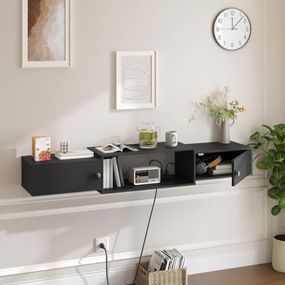55" Floating TV Stand with Power Outlets, view 6