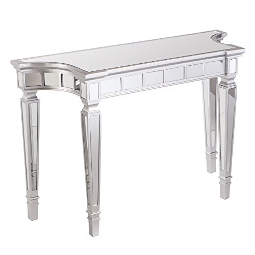Glenview Glam Mirrored Console Table - Matte Silver - Transitional Design - Ideal for Entryway, Living Room (CK3633)