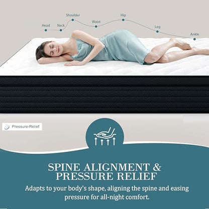 King Size Mattress 14 Inch, Cooling Pain Relief Hybrid Mattresses, view 6