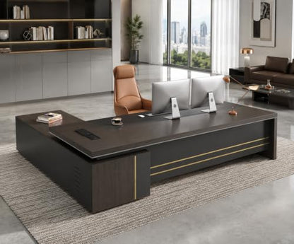 87" L-Shaped Executive Desk with Reversible Return, view 2