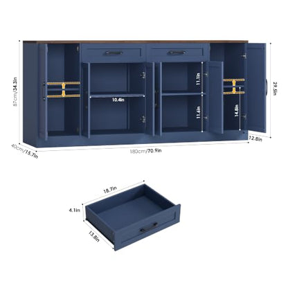 71” Large Buffet Cabinet with Storage, Sideboard Cabinet, view 4