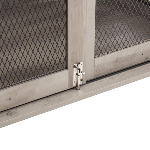 37''L Farmhouse Dog Cage Crate Furniture with Sliding Barn Door, view 8
