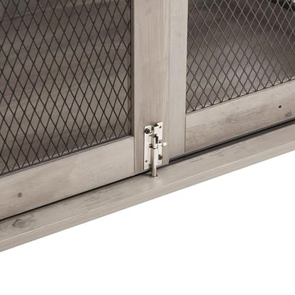 37''L Farmhouse Dog Cage Crate Furniture with Sliding Barn Door, view 8