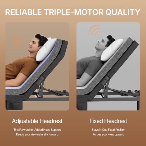 Split King Adjustable Bed Set, 3-Motor Adjustable Bed with Massage, view 7