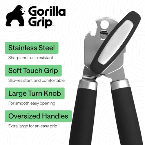 Upgraded Model Stainless Steel Manual Can Opener, Black, view 3