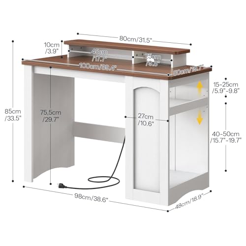 Computer Desk, Office Desk with Charging Station, view 3