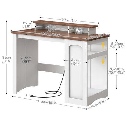 Computer Desk, Office Desk with Charging Station, view 3