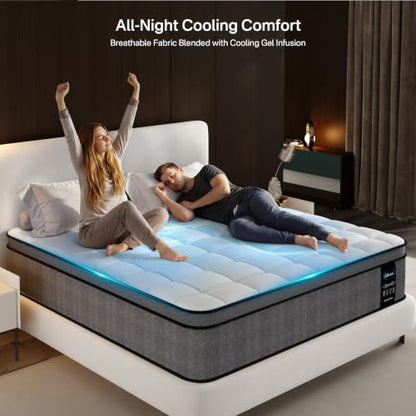 Twin XL Mattress, 12 inch XL Twin Hybrid Cooling Memory Foam Mattress in a Box, view 4