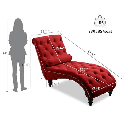 Chaise Lounge Chair Indoor, Velvet Bedroom Accent Lounge Chair, view 3