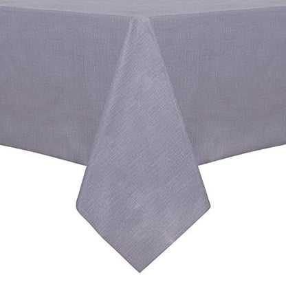 100% Waterproof Rectangle PVC Tablecloth - 54 x 78 Inch - Oil Proof Spill Proof Vinyl Table Cloth, Wipe Clean Table Cover for Dining Tables, Buffet Parties and Camping, Grey
