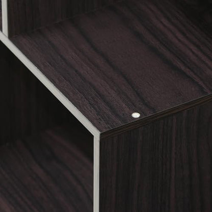 SIMPLY Book Shelf, 3-Tier Geometric Bookshelf, S-Shape Bookcase with Open Shelf, 11.8" x 23.6" x 37.3", for Organization and Storage, for Living Reoom, Bedroom, Home Office, Espresso