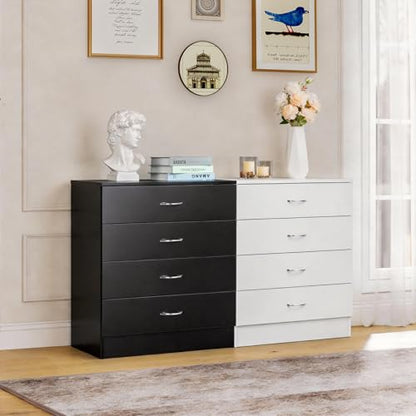 White 4 Drawer Dresser, Modern Small Chest of Drawers, view 3