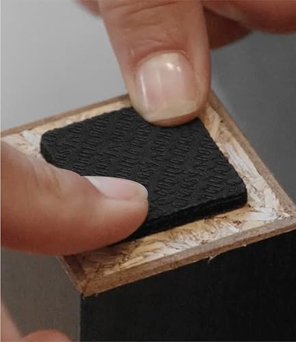 GorillaPads CB150 Non Slip Furniture Pads/Rubber Grips (Set of 8) Self Adhesive Furniture Feet Floor Protectors, 1-1/2 inch Square, Black