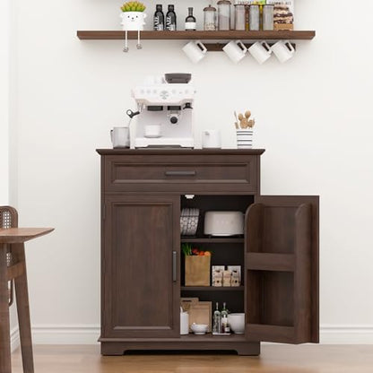 Kitchen Storage Cabinet with Drawer, Buffet Cabinet with Storable Door, Modern Floor Sideboard, Cherry Freestanding for Kitchen