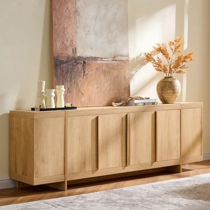 Modern 70" TV Stand Media Console for 80" TVs,Large Concealed Storage, view 2