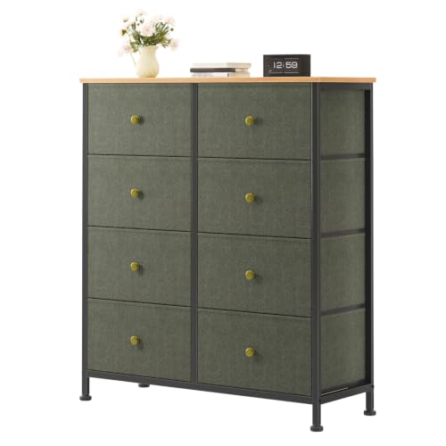 8 Drawer Fabric Dresser, Tall Storage Tower for Bedroom, view 2