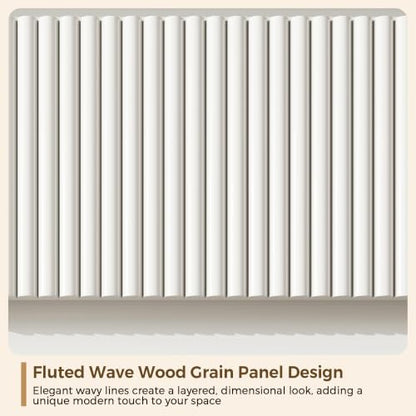 6 Drawer Fluted Dresser, Modern Chest of Drawers for Bedroom with Hidden Handles, view 6