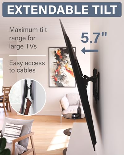 Tilting TV Wall Mount for 46", 90” TVs or 150lbs, view 6