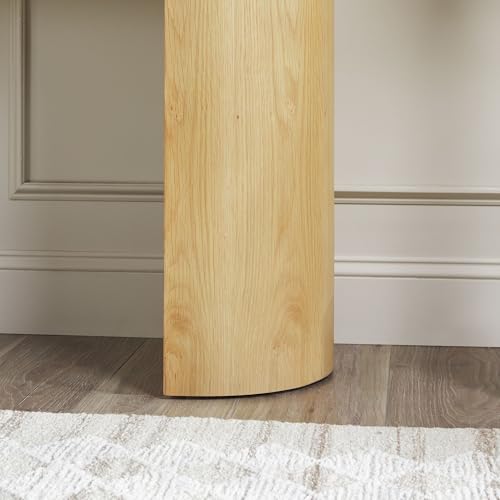 Maya Solid Oak Wood Veneer Console Table with Storage, 48 Inch, White Oak